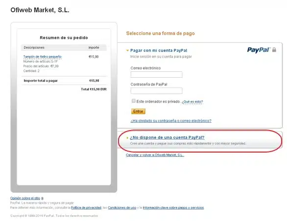 Acceso PayPal
