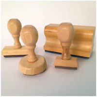 Sellos de Caucho Manuales, montura de madera
