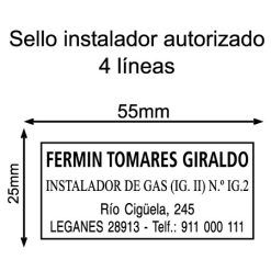 Sello manual instalador 4 líneas