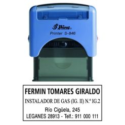 Sello instalador autorizado, 4 líneas