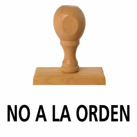 Sello manual No a la Orden