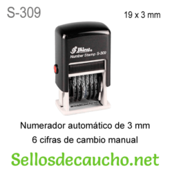 S309 Numerador 6 cifras 3mm Shiny