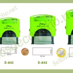 Tamaños sellos automáticos S-841, S-842, S-843, S-844