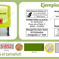 Ejemplos sello automático S-853 Shiny 47x18mmEjemplos sello automático S-853 Shiny 47x18mm