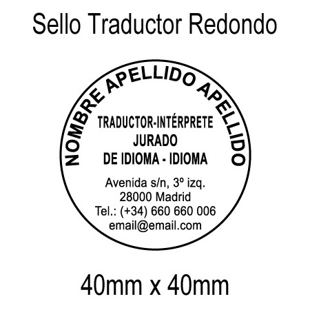 Sello Redondo Traductor Jurado