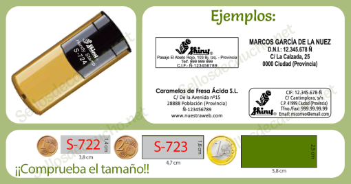 Ejemplos de sello de bolsillo Shiny S-724