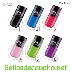 Sello Bolsillo Shiny S-722 38x14mm Colores