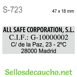 Sello personalizado de Bolsillo Shiny S-723 47x18mm