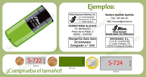 Ejemplos de sello de bolsillo Shiny S-723
