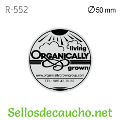 Muestra de sello redondo 50 milimetros diametro R-552 Shiny