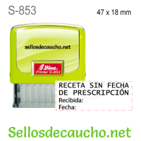 Sello Automático Receta Sin fecha de Prescripcion Farmacias S853 Shiny