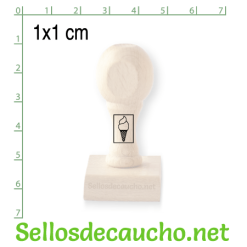Sello manual 1x1 cm modelo horizontal madera