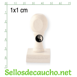 Sello manual 1x1 cm modelo redondo madera