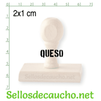 Sello manual 2x1 cm modelo horizontal madera