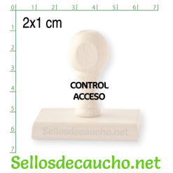 Sello manual 2x1 cm modelo madera