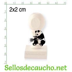 Sello manual 2x2 cm modelo horizontal cuadrado madera