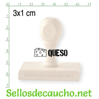 Sello manual 3x1 cm modelo horizontal cuadrado madera