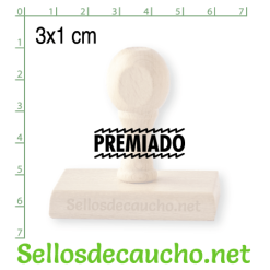 Sello manual 3x1 cm modelo madera
