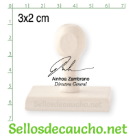 Sello manual 3x2 cm modelo horizontal madera