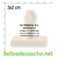 Sello manual 3x2 cm modelo madera