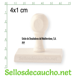 Sello manual 4x1 cm modelo madera