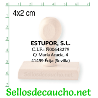 Sello manual 4x2 cm modelo ejemplo 3