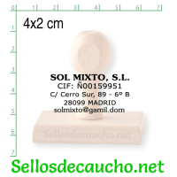 Sello manual 4x2 cm modelo ejemplo 2