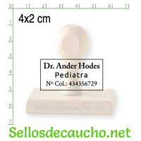 Sello manual 4x2 cm modelo madera