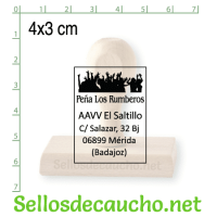 Sello manual 4x3 cm modelo vertical madera