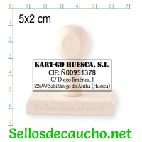 Sello manual 5x2 cm modelo ejemplo 2