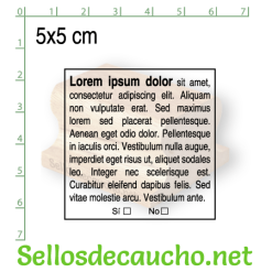 Sello manual 5x5 cm modelo cuadrado madera