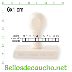 Sello manual 6x1 cm modelo horizontal madera