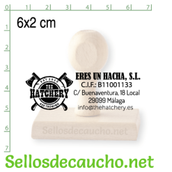 Sello manual 6x2 cm modelo horizontal madera