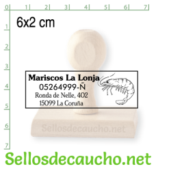 Sello manual 6x2 cm modelo madera