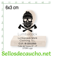 Sello manual 6x3 cm modelo vertical madera