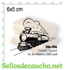 Sello manual 6x5 cm modelo horizontal madera
