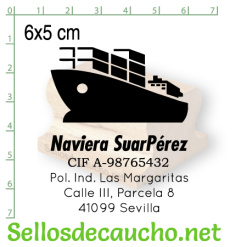 Sello manual 6x5 cm modelo vertical madera