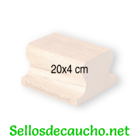 Sello de caucho manual 20x4 cm