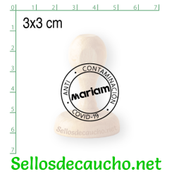 Sello manual 3x3 cm modelo ejemplo 5