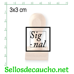 Sello manual 3x3 cm modelo ejemplo 1