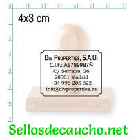 Sello manual 4x3 cm modelo ejemplo 3