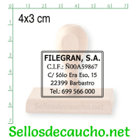 Sello manual 4x3 cm modelo ejemplo 3