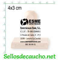 Sello manual 4x3 cm modelo ejemplo 2