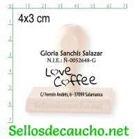 Sello manual 4x3 cm modelo ejemplo 1
