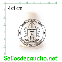 Sello manual 4x4 cm modelo ejemplo 5