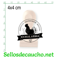 Sello manual 4x4 cm modelo ejemplo 3