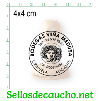 Sello manual 4x4 cm modelo ejemplo 2