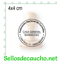 Sello manual 4x4 cm modelo ejemplo 1