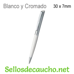Bolígrafo con sello Diagonal Wave Blanco