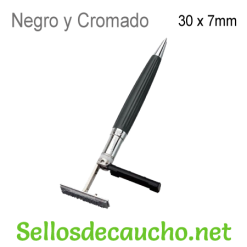 Bolígrafo con sello Diagonal Wave Negro